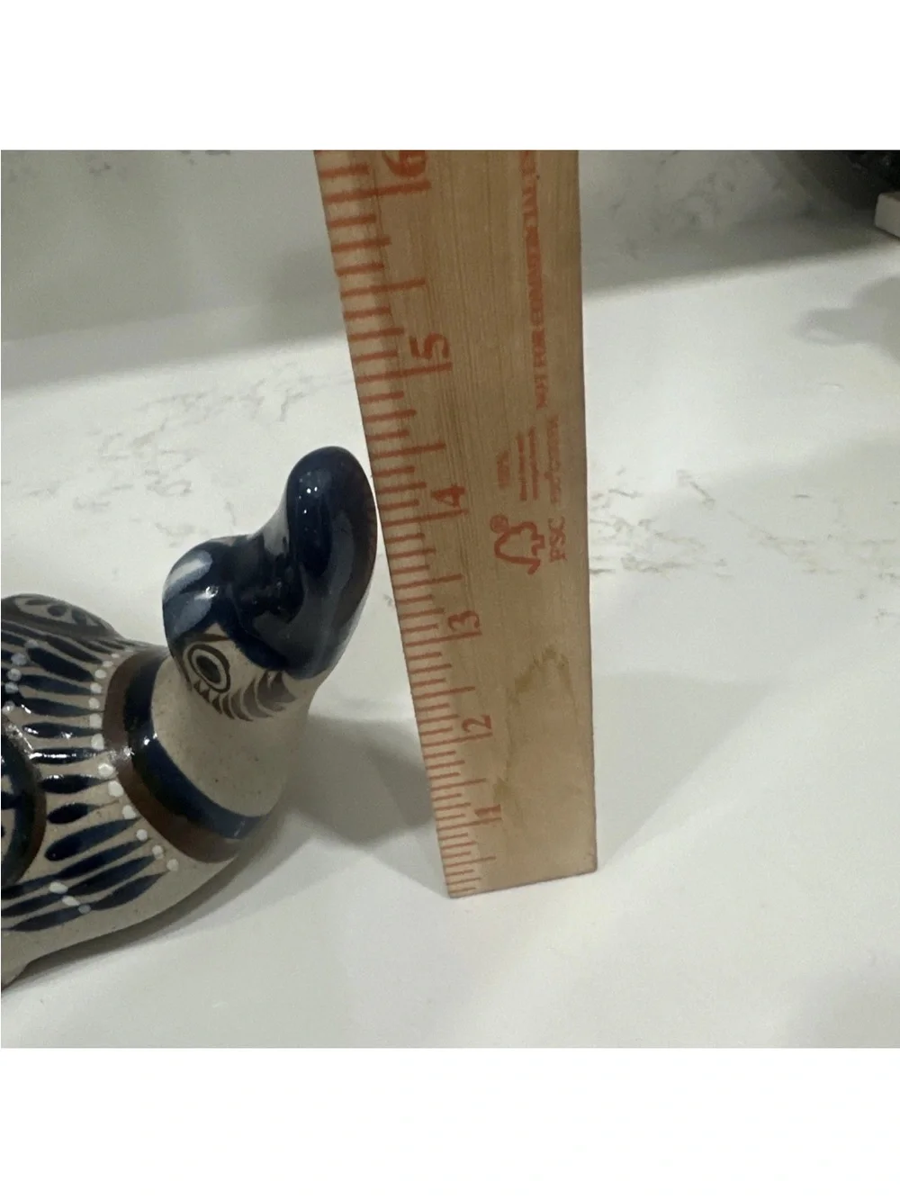 Vintage Tonala Mexico Pottery Duck Figurine Hand Painted Folk Art Bird